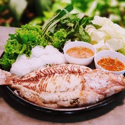 ไชด์ Lเมึ่ยงปลาทับทิมเผาเกลือ