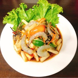 [ร้านตำแซ่บ ณ ริมโขง] ตำไหลบัวกุ้งสด