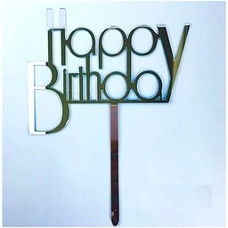 ป้าย HBD สีเงิน ตัวพิมพ์ อะคริลิค  01
