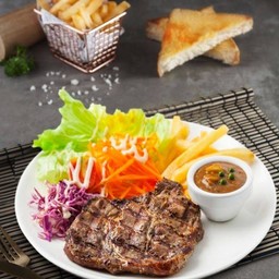 สเต็กหมูนุ่มพริกไทยดำ (สันคอ)