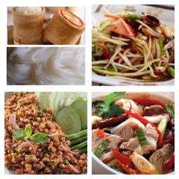 ชุดประหยัด (ตำปูปลาร้า /ลาบหมู/ต้มแซ่บระดูกแก้ว/ข้าวเหนียว/ขนมจีน