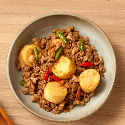 เต้าหู้หมูสับผัดพริกขี้หนู