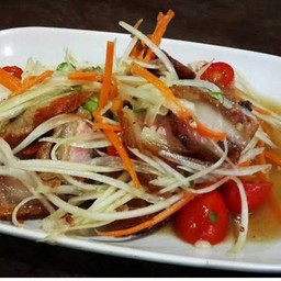 ตำไทยคอหมูย่าง