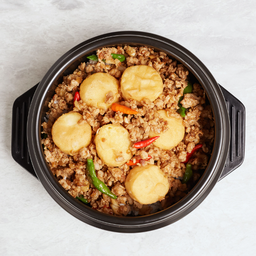 ข้าวราดเต้าหู้หมูสับพริกขี้หนูบิบิมบับ