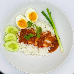 ข้าวหมูแดง+ไข่