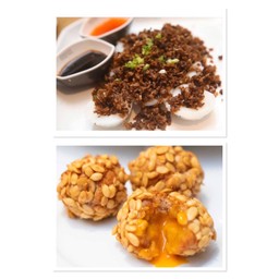 set จุ๊ยก้วย + เผือกกวนทอดไส้ไข่เค็ม