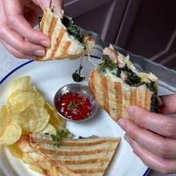 Spinach , ham & cheese panini (LM)
