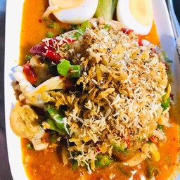 ยำถั่วพลู ไข่ต้ม