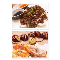 set จุ๊ยก้วย +เผือกกวนทอดไส้เม็ดเกาลัด