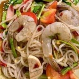 ตำนัวหมูยอกุ้งสดเส้นเล็กปูปลาร้า