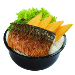 ข้าวหน้าปลาซาบะย่างซอสหม่าล่า