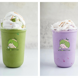 มะพร้าวเมล่อนนมสดปั่น   คู่ มะพร้าวเผือกหอมนมสดปั่น