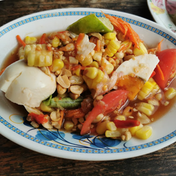 Spicy Corn Salad With Salted Egg