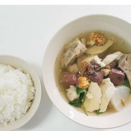 เกาเหลาเลือดหมูรวม  / ข้าวเปล่า