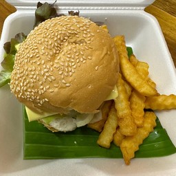 Set เบอร์เกอร์เนื้อ แฟรนฟราย+โค้ก