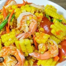 ตำข้าวโพดไทยกุ้งลวก