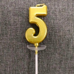 เทียนตัวเลขสีทอง 5