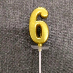 เทียนตัวเลขสีทอง 6