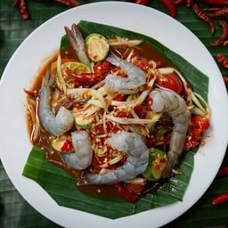 ตำลาว+กุ้งสด