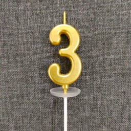 เทียนตัวเลขสีทอง 3