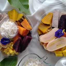 ชุดผักนึ่งเพื่อสุขภาพ(กล้วย มัน ข้าวโพด ฟักทอง เผือก)