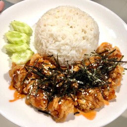 ข้าวไก่กรอบซอสเกาหลี