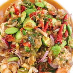 ผัดเครื่องแกงแกงสะตอ กุ้ง/เนื้อ