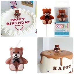 เทียนเจ้าหมีสีน้ำตาล