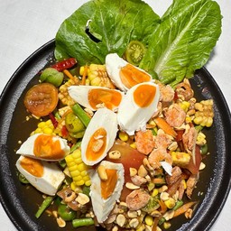 Spicy Corn Salad With Salted Egg