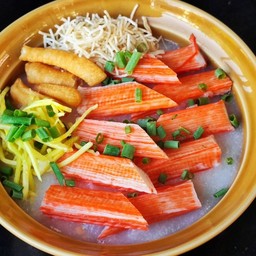 โจ๊กปูอัด +ไข่ลวก