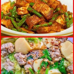 พริกแกงหมูกรอบ + แกงจืดเต้าหู้หมูสับ