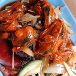 ตำกุ้งสด+หอยดอง