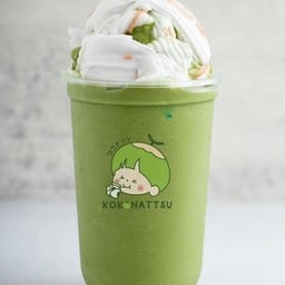 มะพร้าวชาเขียวนมสดปั่น  ( มะพร้าวบ้านแพ้วแท้ 100%)