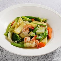 ผัดผักรวมมิตรกุ้ง.