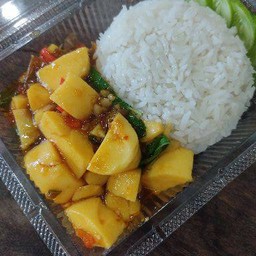 กะเพราเต้าหู้ไข่ มังสวิรัติ