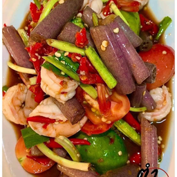 ตำสายบัวกุ้งสุก