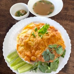 ไข่เจียวราดข้าว 2 ฟอง