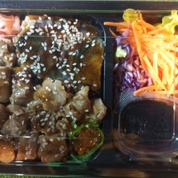 ข้าวไก่ย่างปลาซาบะย่างซอสเทอริยากิ