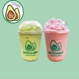 คู่พระนาง (อโวคาโดสมูทตี้1แก้ว +สตรอเบอรี่สมูทตี้1แก้ว)