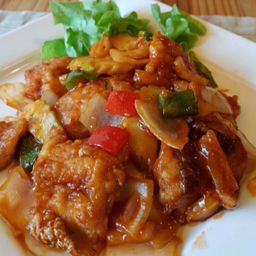 กะพงผัดเปรี้ยวหวานกับข้าว