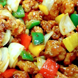 ไก่ผัดเปรี้ยวหวานกับข้าว