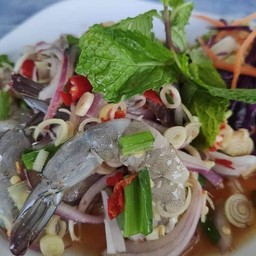 ยำตะไคร้กุ้งสด