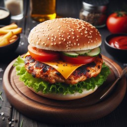 เบอร์เกอร์ไก่สไปซี่ Chicken Spicy Burger