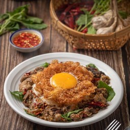 ข้าวกะเพราเป็ดย่าง