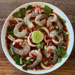 ยำกุ้งสดน้ำปลาร้า