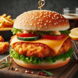 ซิงเกิ้ล เบอร์เกอร์ไก่ทอด Single Chicken Fried Burger