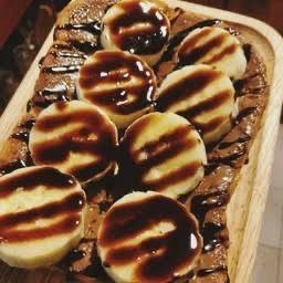 ปังปิ้ง นูเทลล่ากล้วยช็อค+ราดช็อค