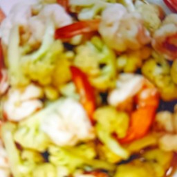 ผัดดอกกะหล่ำกุ้ง(ราดข้าว)