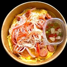 ข้าวไข่ข้นไส้กรอกปูอัด