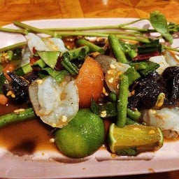 เหลากุ้งสด + ปูปลาร้า